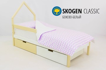 Кровать-домик в детскую мини Skogen бежево-белый в Орле