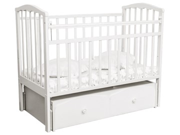 Кроватка в детскую Золушка 7, 60х120, массив березы, цвет белый в Орле