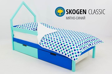 Кровать-домик в детскую мини Skogen мятно-синий в Орле