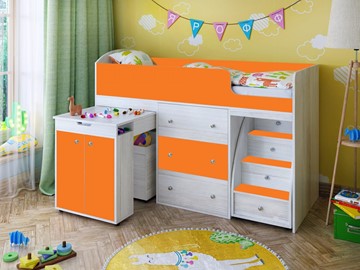 Детская кровать-шкаф Малыш 1600, корпус Винтерберг, фасад Оранжевый в Орле