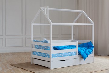 Детская кровать для девочки Домик с ящиками, цвет белый в Орле