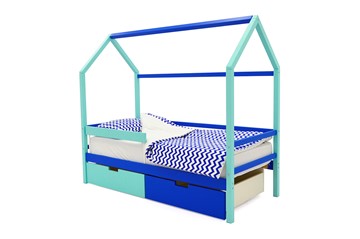 Детская кровать-домик Svogen синий-мятный в Орле