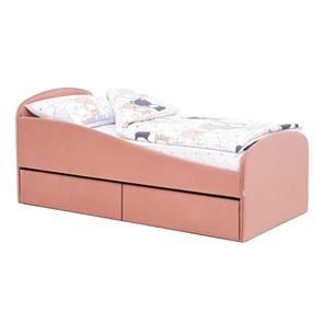Детская кровать с ящиками Letmo 190х80 пудровый (велюр) в Орле