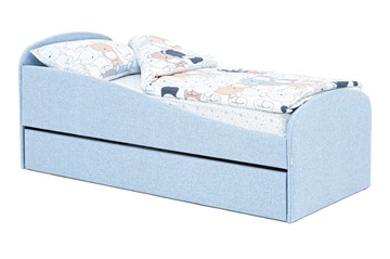 Мягкая кровать с ящиком Letmo небесный (рогожка) в Орле