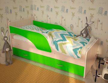 Детская кровать Максимка, корпус Млечный дуб, фасад Салатовый в Орле