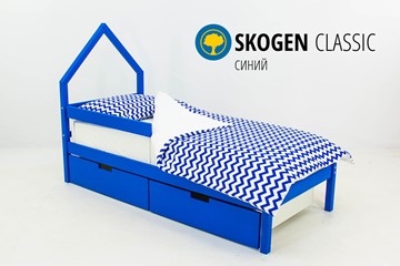 Кровать-домик в детскую мини Skogen синия в Орле