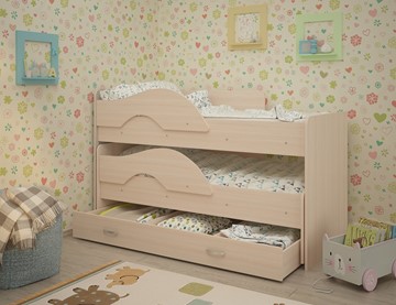 Детская кровать для девочки Радуга 1.6 с ящиком, цвет Млечный дуб в Орле