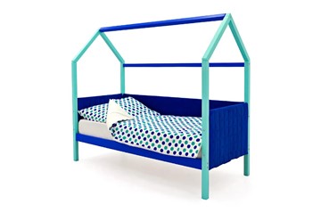 Детская кровать-домик Svogen, мятный-синий мягкая в Орле