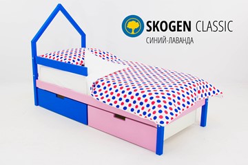 Кровать-домик в детскую мини Skogen синий-лаванда в Орле