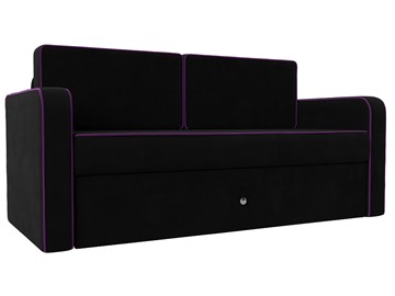 Детский диван-трансформер Смарт, Черный/Фиолетовый (Микровельвет) в Орле