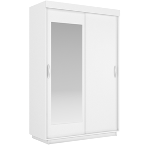 Шкаф 2-дверный Лайт (ДСП/Зеркало) 1000х595х2120, Белый Снег в Орле
