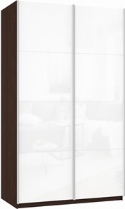 Шкаф 2-дверный Прайм (Белое стекло/Белое стекло) 1200x570x2300, венге в Орле