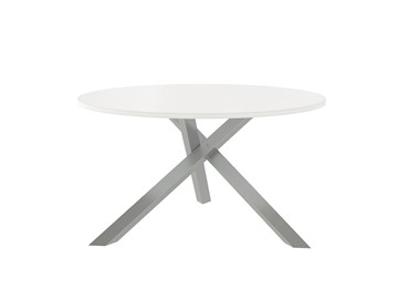 Круглый столик Триада-15Д, Металлик/Белый в Орле
