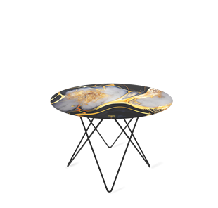 Круглый столик SHT-TU37 / SHT-TT32 60 стекло/МДФ (черный алмаз/черный муар) в Орле