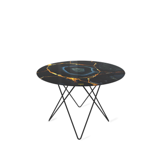 Круглый столик SHT-TU37 / SHT-TT32 60 стекло/МДФ (титановый кварц/черный муар) в Орле