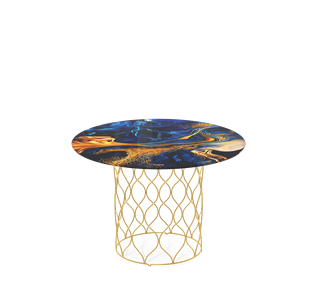 Круглый столик SHT-TU49 / SHT-TT32 60 стекло/МДФ (синий сапфир/золото) в Орле