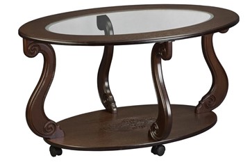 Стеклянный столик Овация-С, на колесах, темно-коричневый в Орле