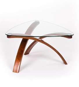 Стеклянный столик в гостиную Гурон-3 с каркасом цвета Вишня в Орле
