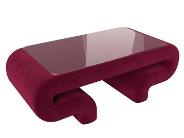 Стеклянный столик Волна, бордовый (микровельвет) в Орле