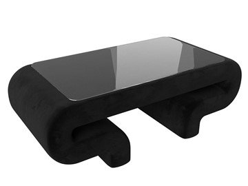 Стеклянный столик Волна, черный (велюр) в Орле