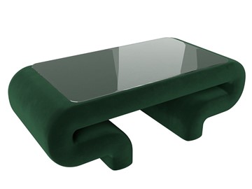 Стеклянный столик Волна, зеленый (велюр) в Орле