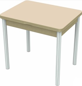 Маленький стол Бари хром №6 (стекло молочное/дуб выбеленный) в Орле