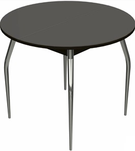 Обеденный раздвижной стол Ривьера исп. круг хром №5 (стекло коричневое/венге) в Орле