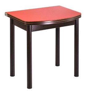 Кухонный раскладной стол СПГ-01 СТ1, венге ЛДСП/стекло оранжевое/38 прямые трубки крашеные коричневый в Орле