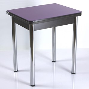 Кухонный пристенный стол СПА-02 СТ2, венге ЛДСП/стекло фиолетовый/39 прямые трубки хром в Орле