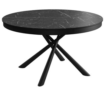 Керамический кухонный стол DikLine KR120 мрамор черный Калаката/опоры черные в Орле