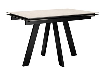 Кухонный стол раскладной DikLine DM120 Хромикс белый / опоры черные в Орле