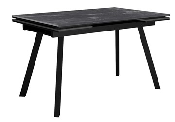 Керамический кухонный стол DikLine SKA125 Керамика Серый мрамор/подстолье черное/опоры черные (2 уп.) в Орле