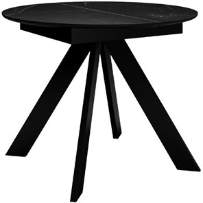 Обеденный раздвижной стол DikLine SKC100 D1000 Керамика Черный мрамор / опоры черные в Орле