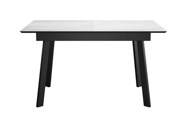 Керамический обеденный стол DikLine SKH125 Керамика Белый мрамор/подстолье черное/опоры черные (2 уп.) в Орле