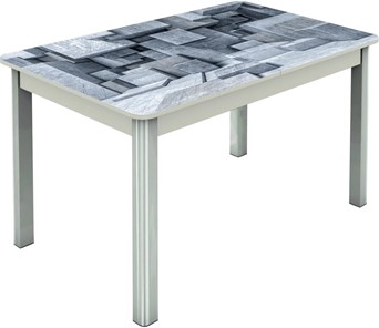 Обеденный раздвижной стол Гамбург исп.1 ноги метал. крашеные №23, Фотопечать (Текстура №74) в Орле