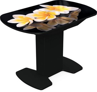 Кухонный стол раздвижной Корсика исп. 1 Фотопечать (Цветы №11) 1100(1415)*700 в Орле