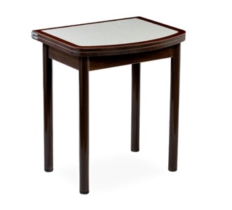 Кухонный стол раздвижной НСПГ-02 СТК, венге/темно-коричневое/узор бело-медный/опоры прямые коричневые в Орле