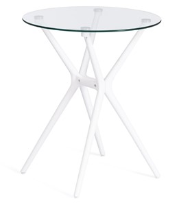 Стол со стеклянной столешницей PARNAVAZ (mod. 29) пластик/стекло, 60х60х70,5 прозрачный/белый арт.19697 в Орле