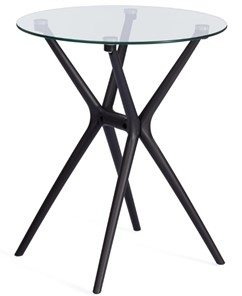 Стол со стеклянной столешницей PARNAVAZ (mod. 29) пластик/стекло, 60х60х70,5 прозрачный/черный арт.19698 в Орле