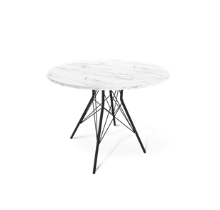 Круглый стол на кухню SHT-TU2-1 / SHT-TT 90 ЛДСП (мрамор кристалл/черный муар) в Орле