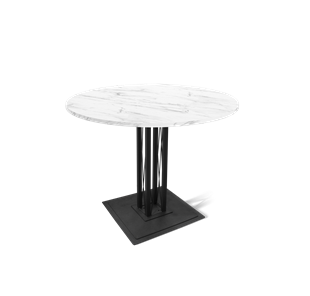 Кухонный обеденный стол SHT-TU6-BS1 / SHT-TT 90 ЛДСП (мрамор кристалл/черный) в Орле