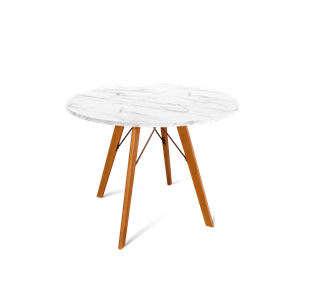 Круглый стол на кухню SHT-TU9 / SHT-TT 90 ЛДСП (мрамор кристалл/светлый орех) в Орле