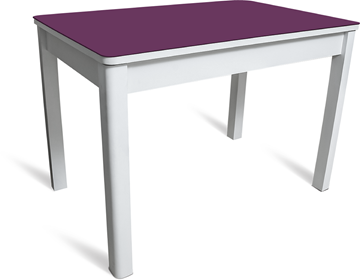 Стеклянный обеденный стол Айсберг-4 СТ белое/фиолетовое/массив в Орле