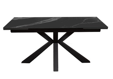Стол раздвижной DikLine SFE160 Керамика Черный мрамор/подстолье черное/опоры черные (2 уп.) в Орле