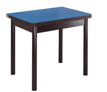 Кухонный пристенный стол СПА-01 СТ2, венге ЛДСП/стекло синие/38 прямые трубки крашеные коричневый в Орле