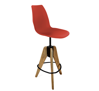 Барный стул SHT-ST29/S92 (красный ral 3020/брашированный коричневый/черный муар) в Орле