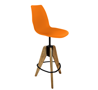 Барный стул SHT-ST29/S92 (оранжевый ral2003/брашированный коричневый/черный муар) в Орле