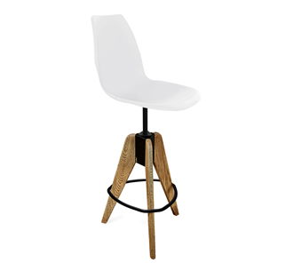Барный стул SHT-ST29/S92 (белый/брашированный коричневый/черный муар) в Орле