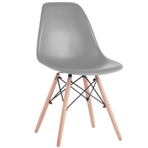 Комплект стульев 4 шт. BRABIX "Eames CF-010", пластик серый, опоры дерево/металл, 532632, 2033A в Орле