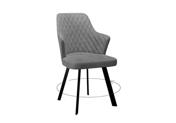 Обеденный стул DikLine 245 поворотный, C56 серый, ножки черные в Орле